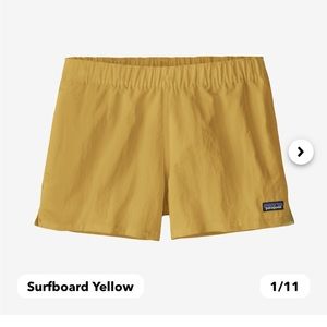 Good used condition. Patagonia. Yellow shorts. Size small.